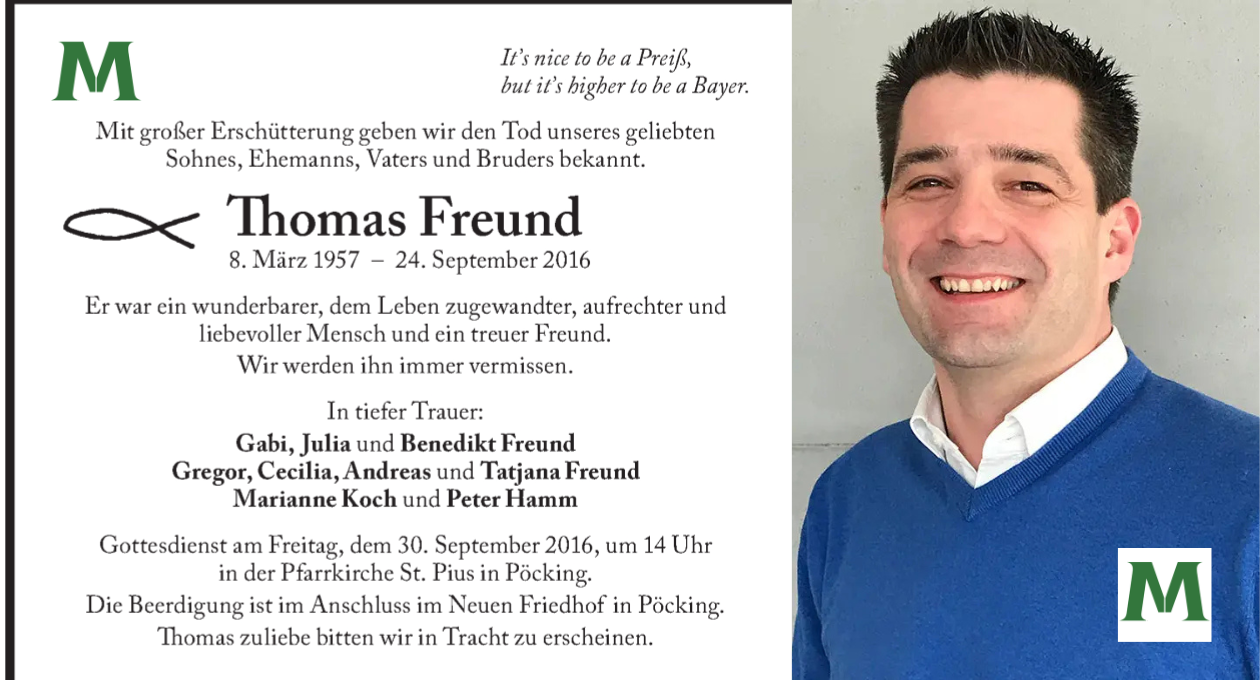 Thomas Freund Krankheit